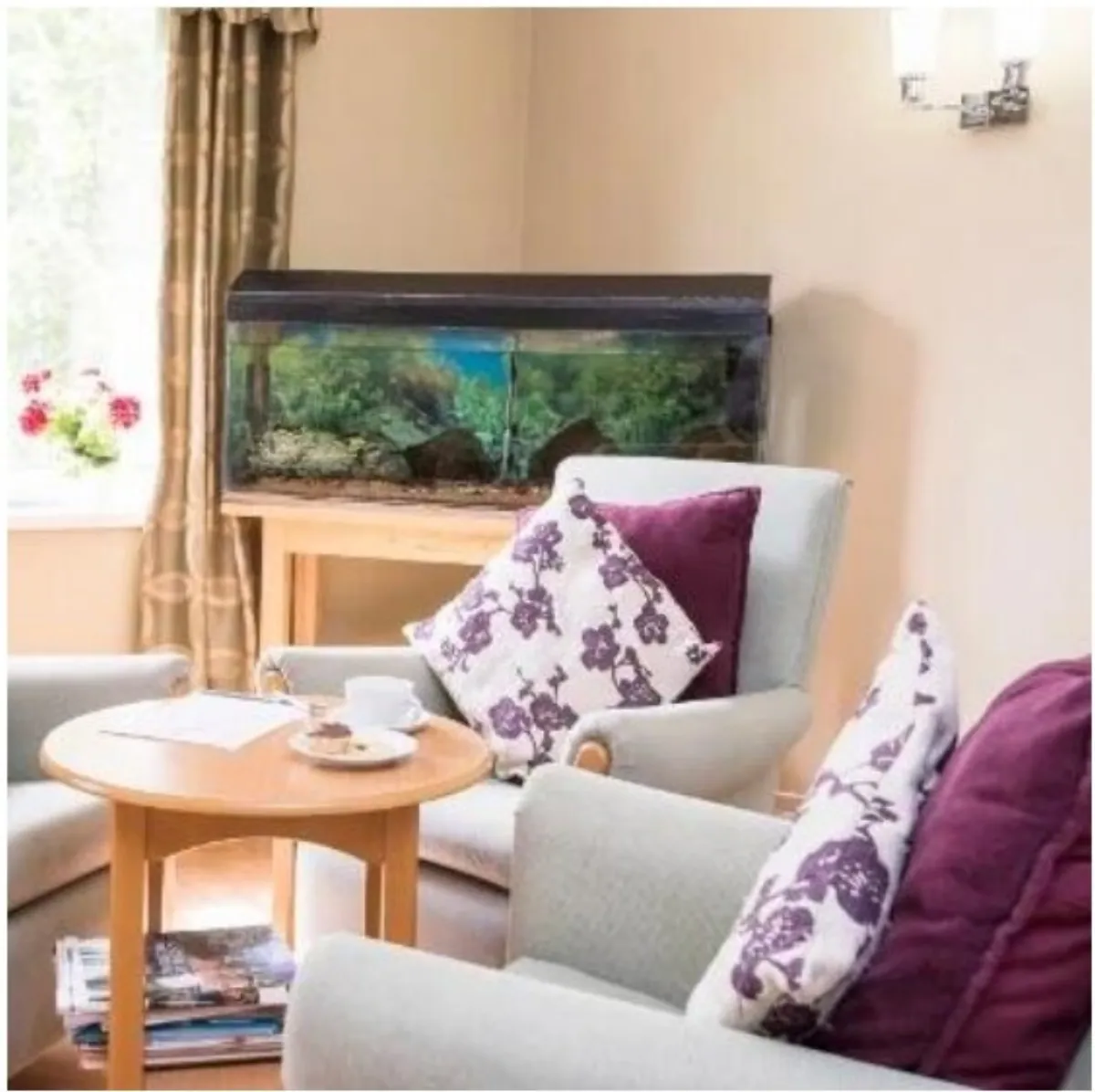 Resident lounge inside a Four Seasons Health Care home.